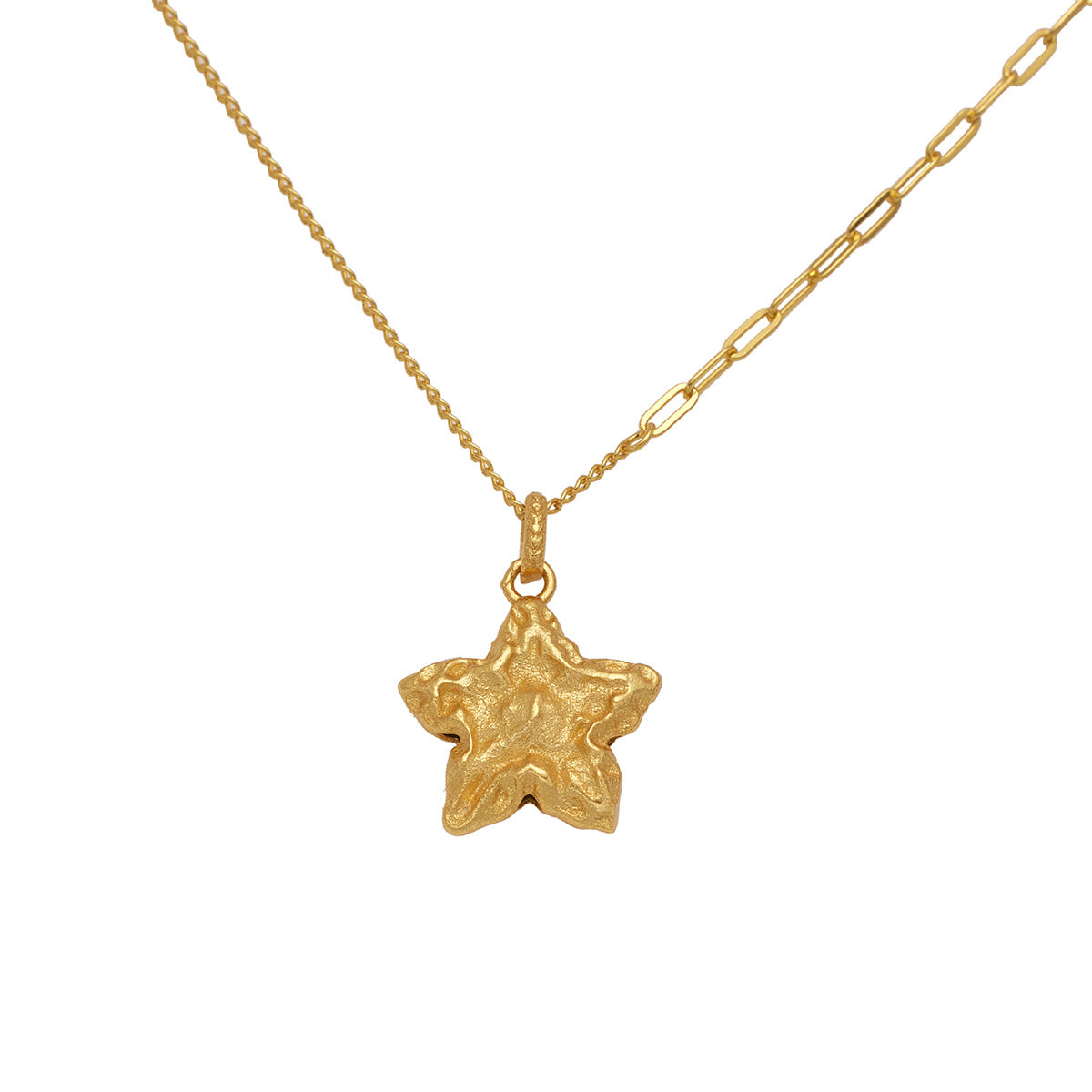Damen Halskette mit kunstvollem Stern-Anhänger und geschmeidiger Gliederkette Shop Nory