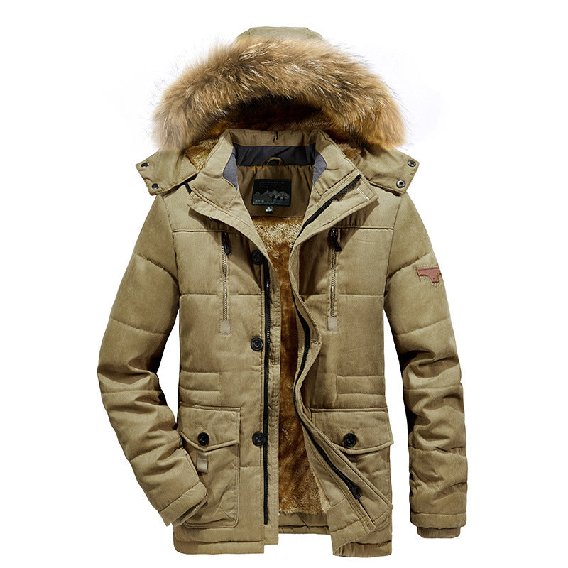 Herren Urbaner Steppparka mit warmer Teddy-Innenfütterung und Utility-Taschen Shop Nory