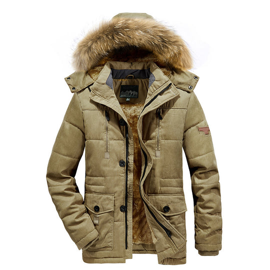 Herren Urbaner Steppparka mit warmer Teddy-Innenfütterung und Utility-Taschen Shop Nory
