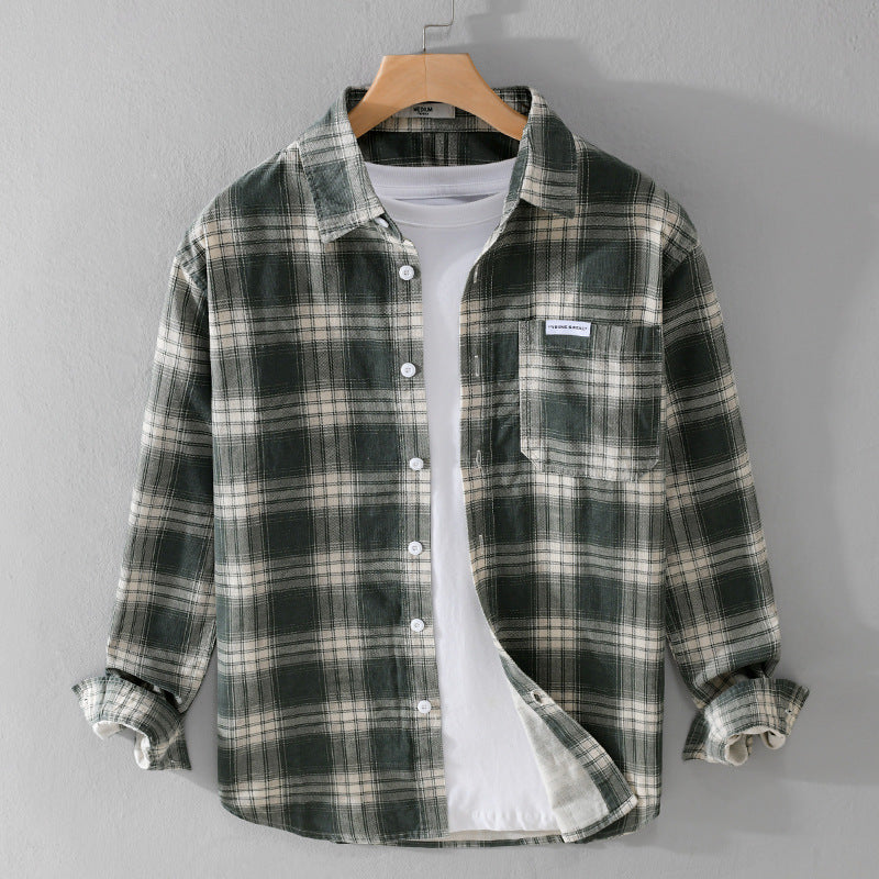 Herren Kariertes Flanellhemd im Overshirt‑Stil mit Brusttasche und Relaxed‑Fit Shop Nory