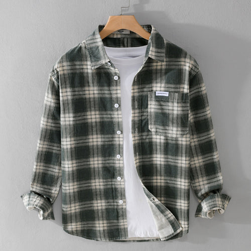 Herren Kariertes Flanellhemd im Overshirt‑Stil mit Brusttasche und Relaxed‑Fit Shop Nory