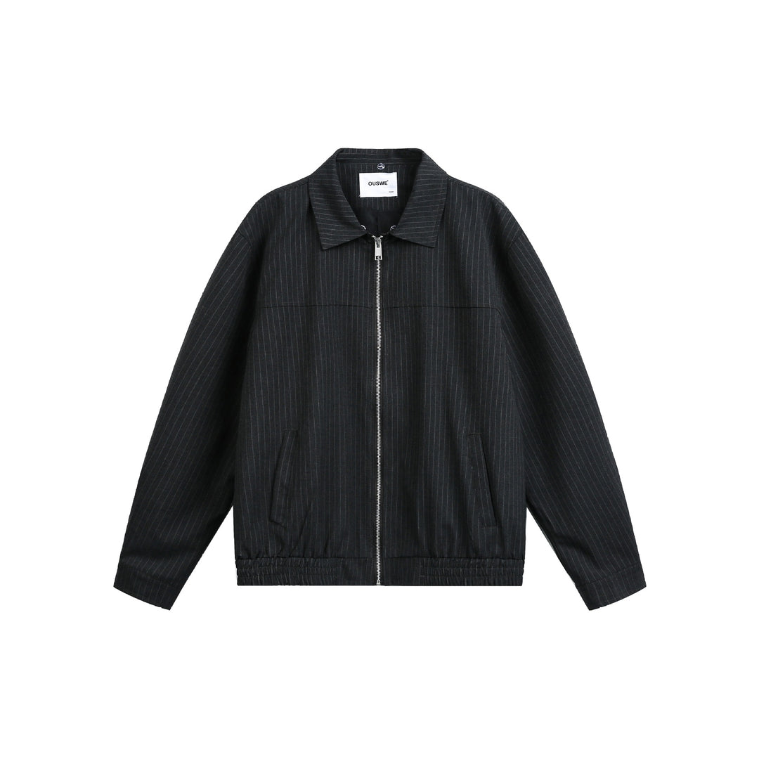Herren Boxy-Blousonjacke aus Nadelstreifenstoff mit kontrastierendem Hemdkragen Shop Nory