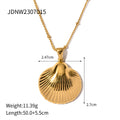 Damen Halskette mit muschelförmigem Anhänger aus hypoallergenem Edelstahl Shop Nory