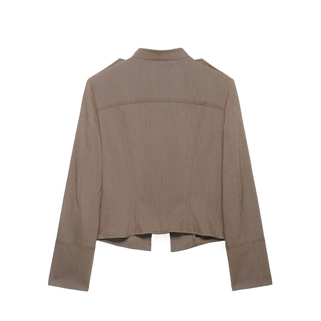 Damen Kurzblazer im Feldjackenstil mit Stehkragen, Zierknopf-Reihen und Schulterriegeln Shop Nory