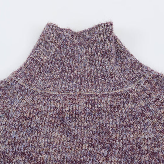 Damen Grobgestrickter Cardigan mit hohem Rollkragen und durchgehender Knopfleiste Shop Nory