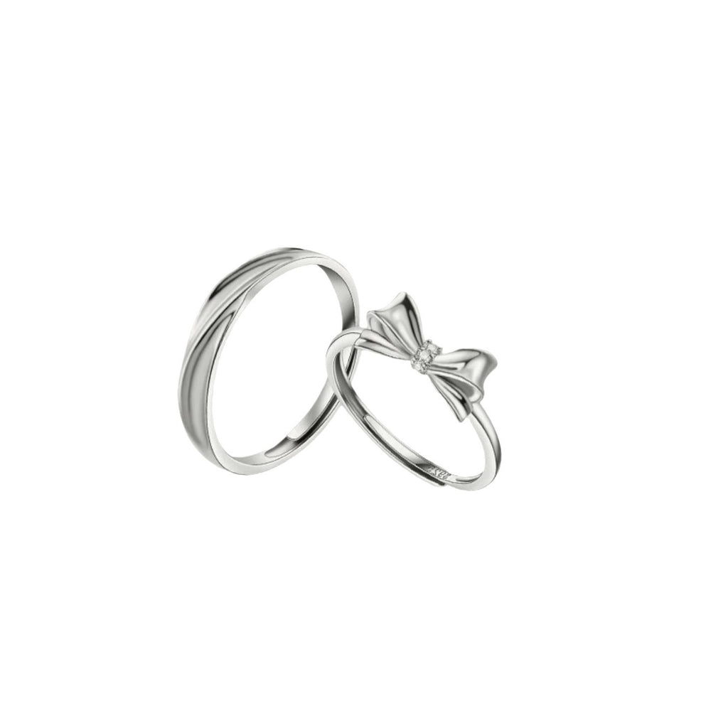 Damen Trauring-Set mit kunstvollem Schleifen-Design und eleganten Zirkonia Shop Nory