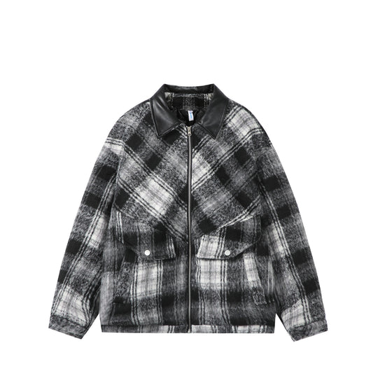Unisex Boxy-Kurzblouson im Overshirt-Stil mit Kunstlederkragen und aufgesetzten Pattentaschen Shop Nory