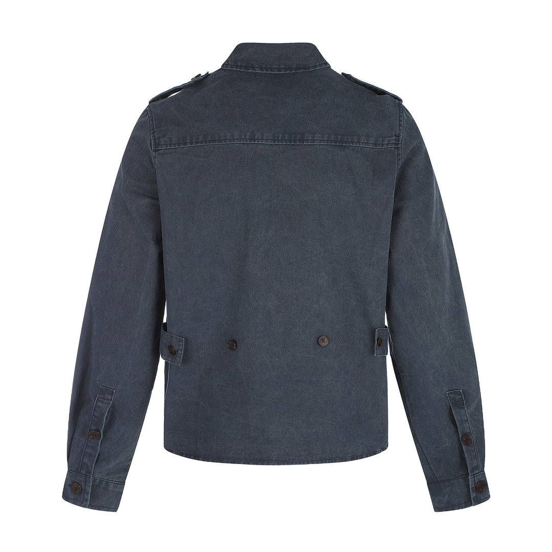 Herren Hemdjacke aus gewaschenem Denim mit Pattentaschen und Schulterklappen Shop Nory
