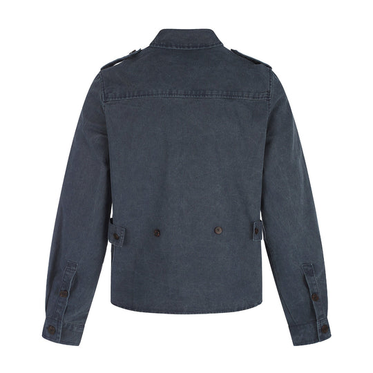 Herren Hemdjacke aus gewaschenem Denim mit Pattentaschen und Schulterklappen Shop Nory