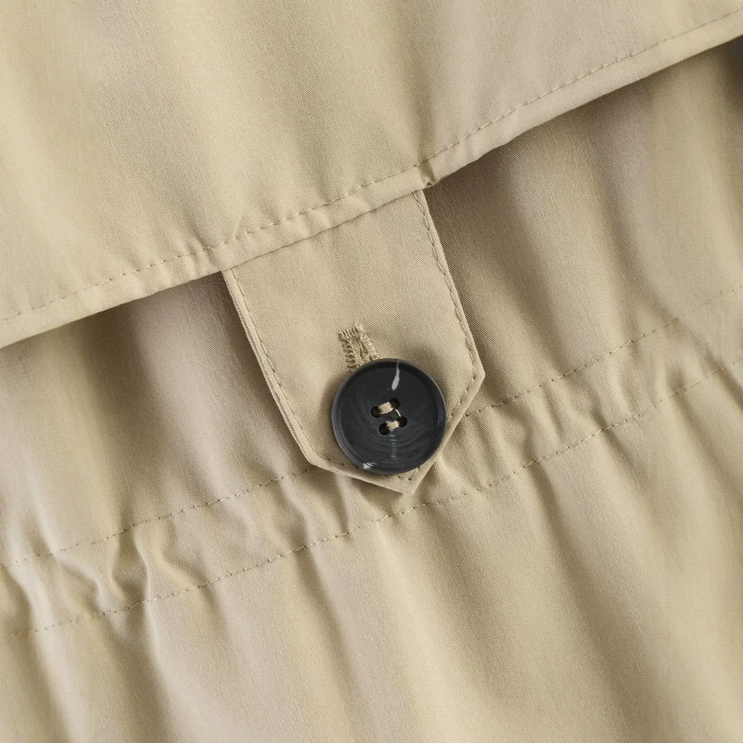 Damen Kurzjacke im Trenchstil mit Tunnelzugtaillierung und Karofutter Shop Nory