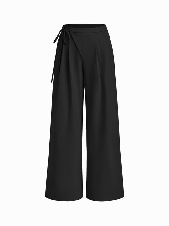 Damen Weite Nadelstreifen-Hose mit Wickel-Taille Shop Nory