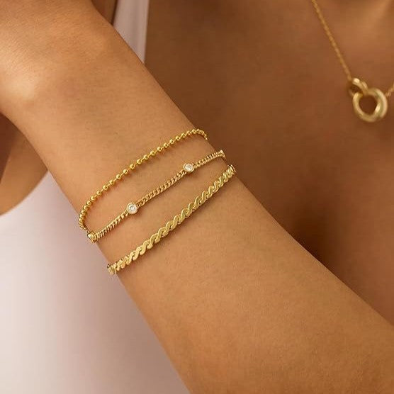 Damen Fußkettchen-Set mit eleganten Zirkonia-Akzenten Shop Nory
