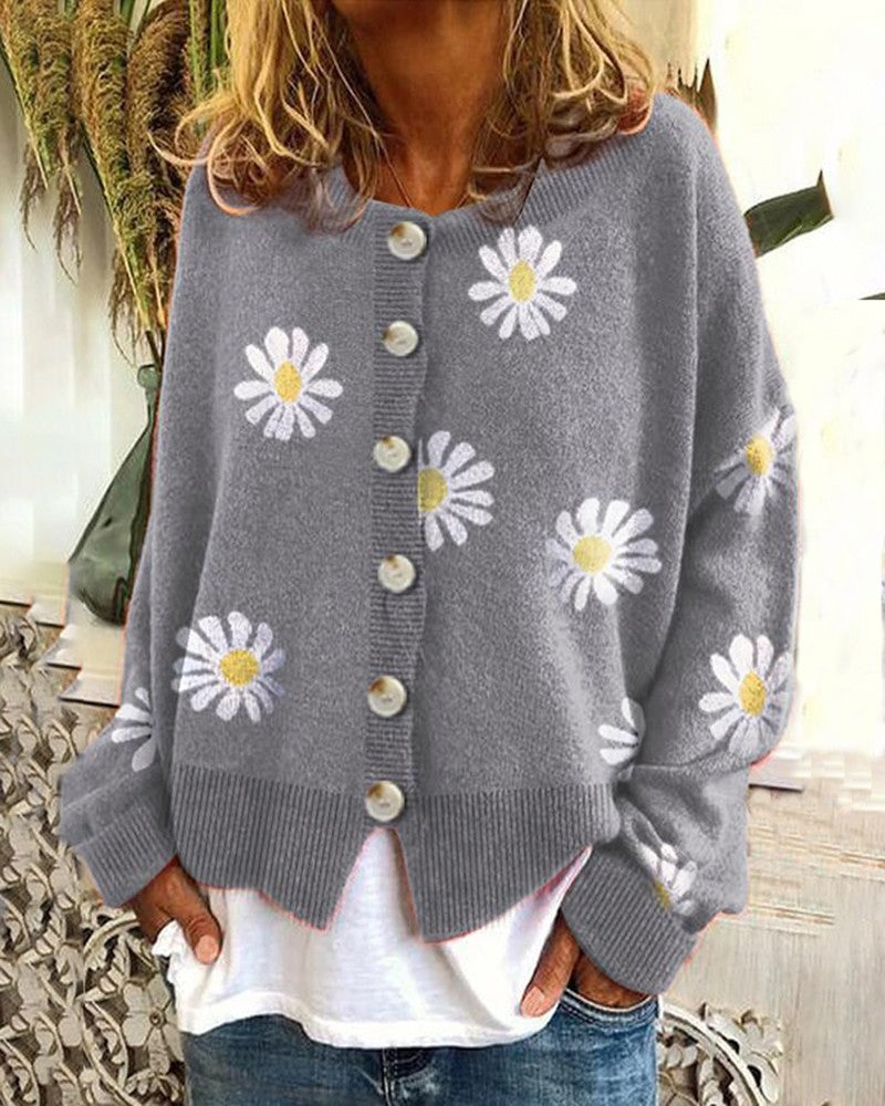 Damen modischer Blumensweater