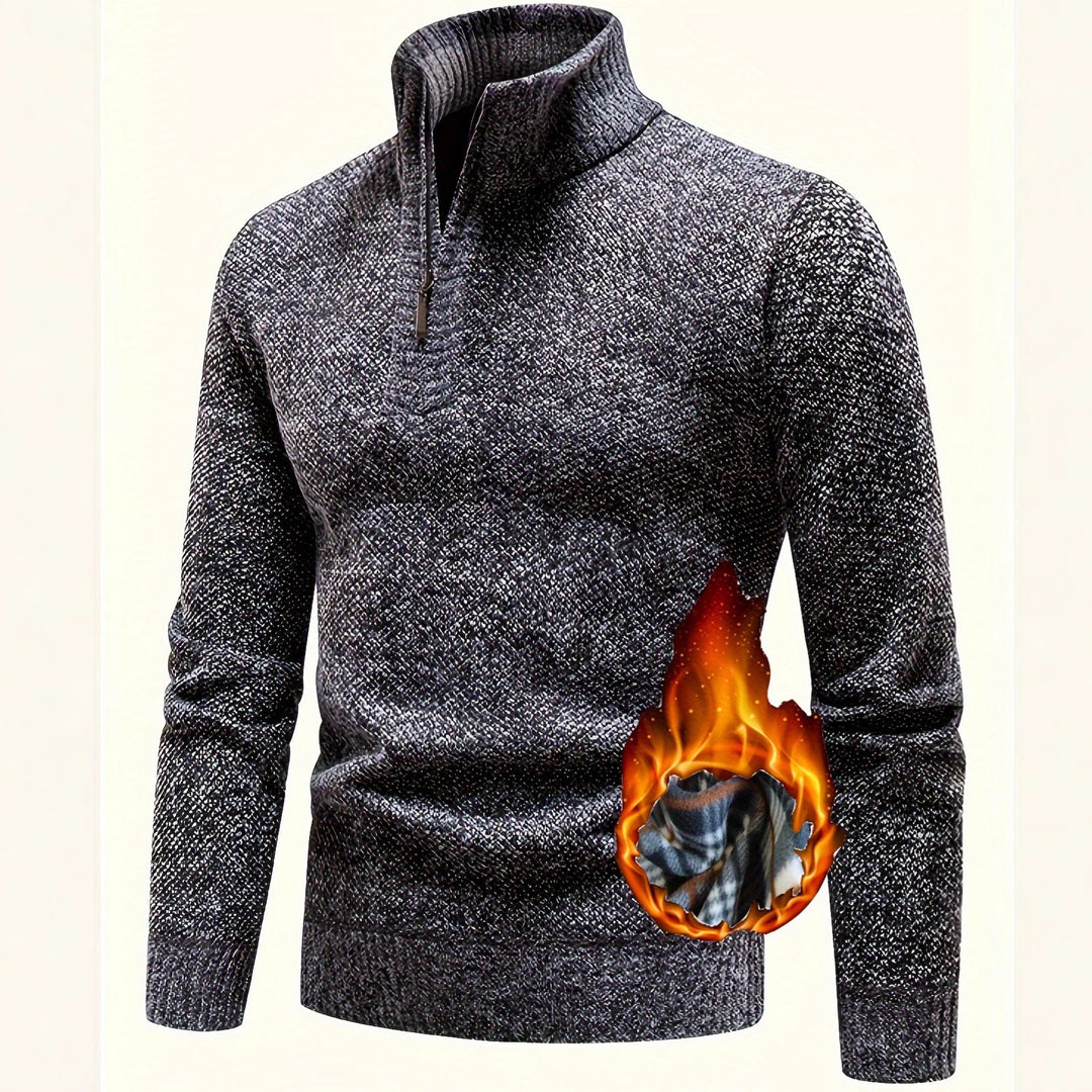 Herren Thermo-Strickpullover mit Stehkragen und Halbzip Shop Nory