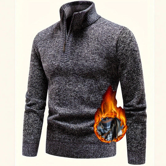 Herren Thermo-Strickpullover mit Stehkragen und Halbzip Shop Nory
