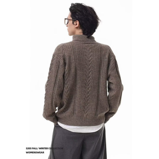 Herren Hochwertiger Strick-Cardigan mit Stehkragen Shop Nory