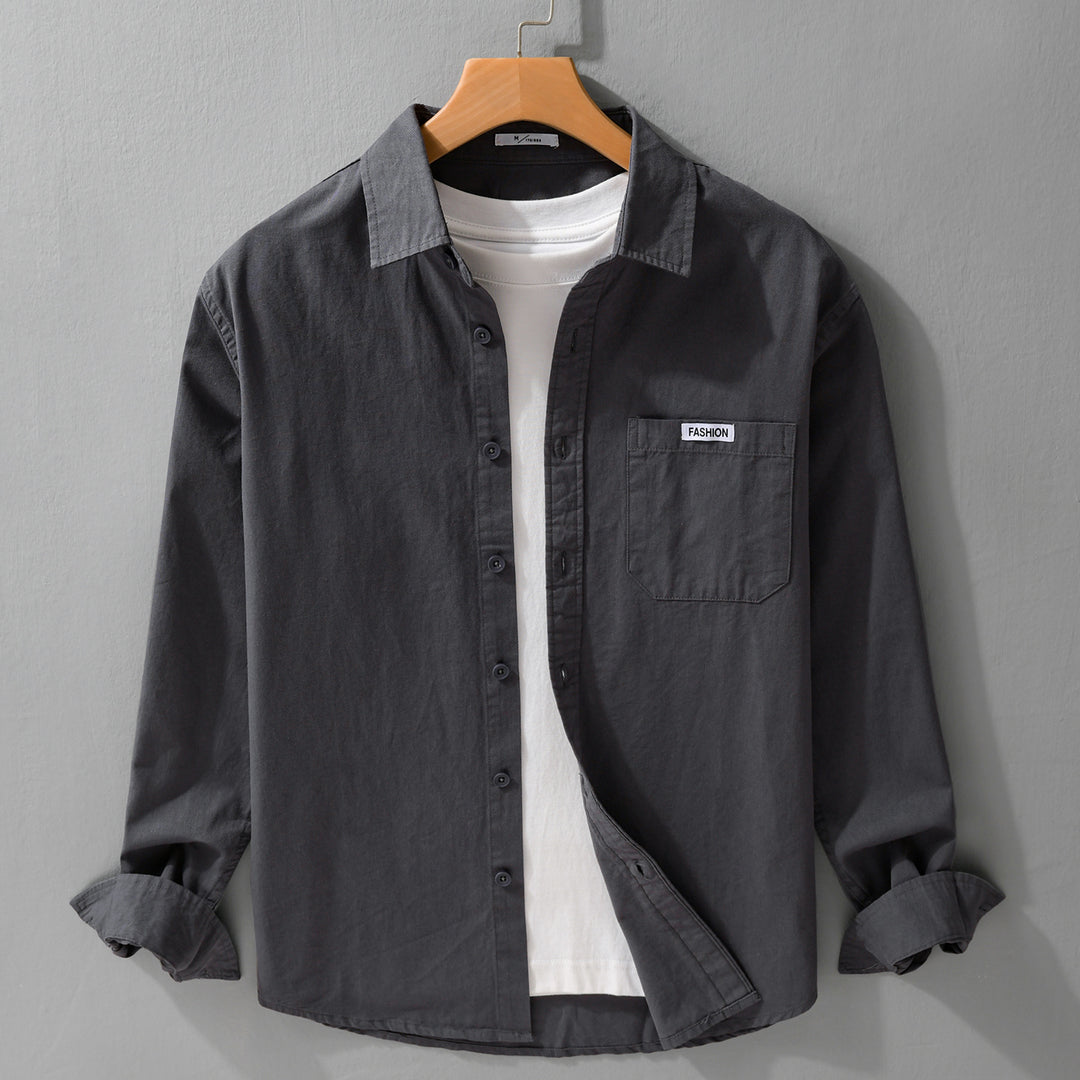 Herren Leichtes Baumwoll-Overshirt mit Brusttasche, Soft‑Touch und Relaxed-Schnitt Shop Nory