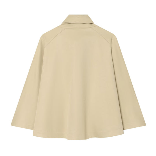 Damen Kurze Trench‑Capejacke mit Stehkragen und doppelreihiger Knopfleiste Shop Nory