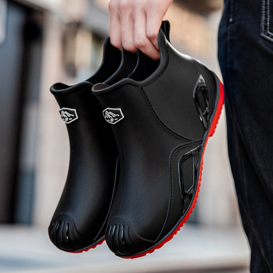 Herren Slip-On Kurzschaft-Gummiregenstiefelette mit griffiger Kontrastlaufsohle Shop Nory