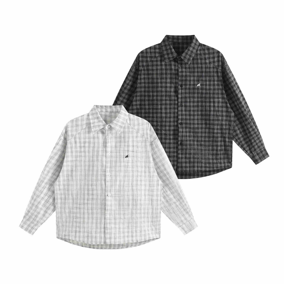 Unisex Oversize-Hemdjacke aus leichter Baumwollmischung mit Raglanärmeln und feinem Karomuster Shop Nory