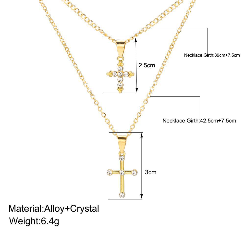 Damen Halskette mit Kreuzanhängern und funkelnden Zirkonia Shop Nory