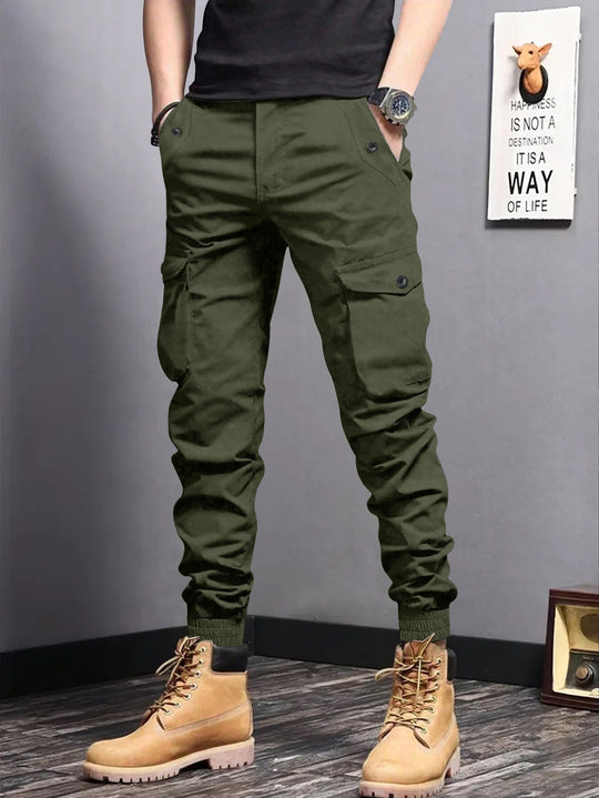 Herren Cargo-Joggerhose mit elastischem Bund, Tunnelzug und Multifunktionstaschen Shop Nory