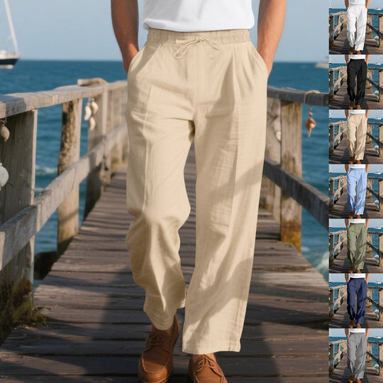 Herren bequeme Strandhose mit elastischem Bund und verstellbarem Kordelzug