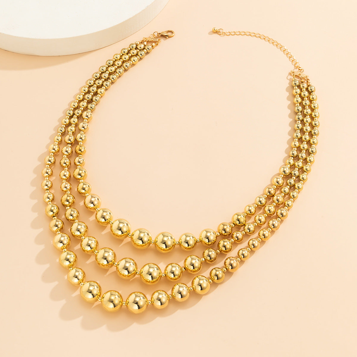 Damen mehrschichtige Kette mit glänzenden Perlen Shop Nory