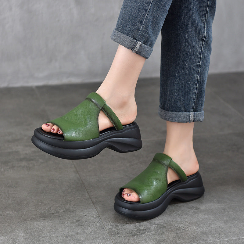 Damen Plattform-Sandalen mit eleganter Vorderseite und gepolsterter Sohle Shopnory
