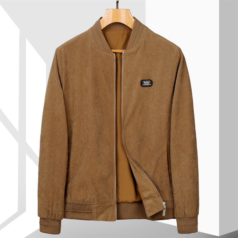 Herren Kord-Bomberjacke mit Reißverschluss, Rippbündchen und leichter Wattierung Shop Nory