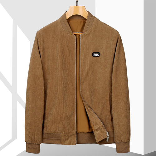 Herren Kord-Bomberjacke mit Reißverschluss, Rippbündchen und leichter Wattierung Shop Nory