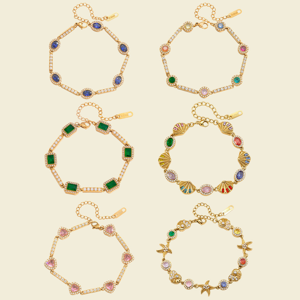 Damen Armband mit funkelnden Zirkonia und elegantem Gold-Design Shop Nory