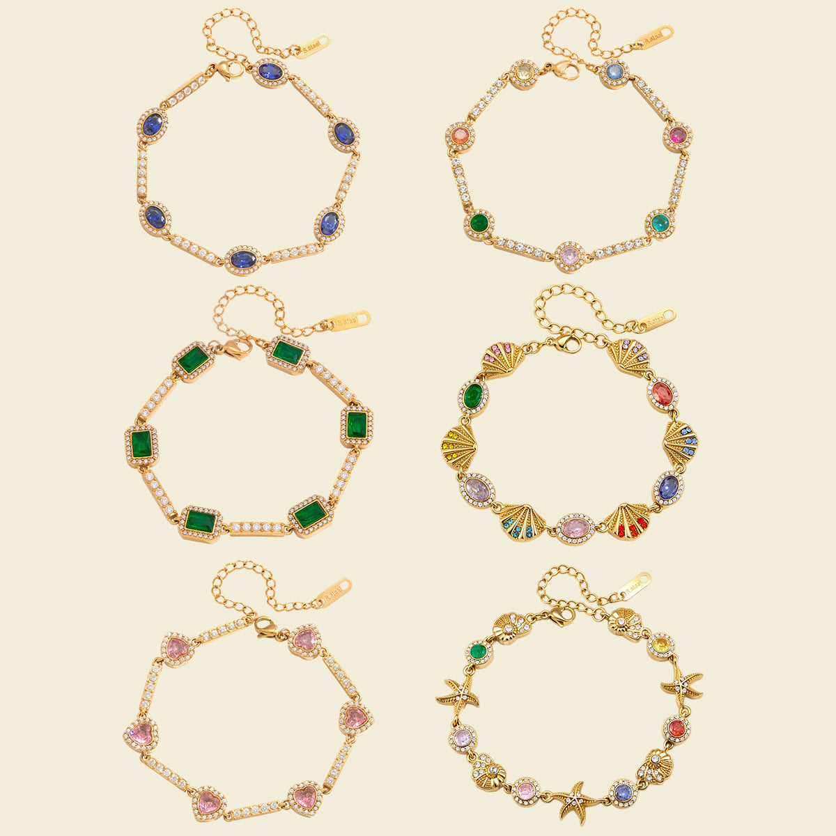 Damen Armband mit funkelnden Zirkonia und elegantem Gold-Design Shop Nory