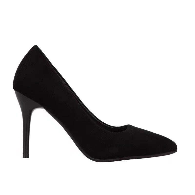 Damen Spitz zulaufende Stiletto-Pumps aus Samtoptik mit hohem Absatz Shop Nory