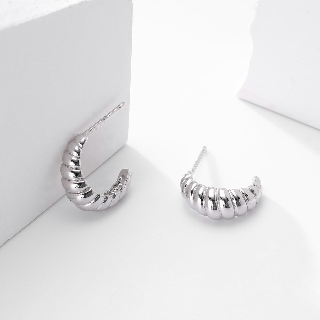 Damen Ohrhänger im modernen Muschel-Design aus hochwertigem 925 Sterling Silber Shop Nory