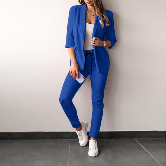 Damen Elegantes Zweiteiliges Blazer-Jogginganzug Shop Nory