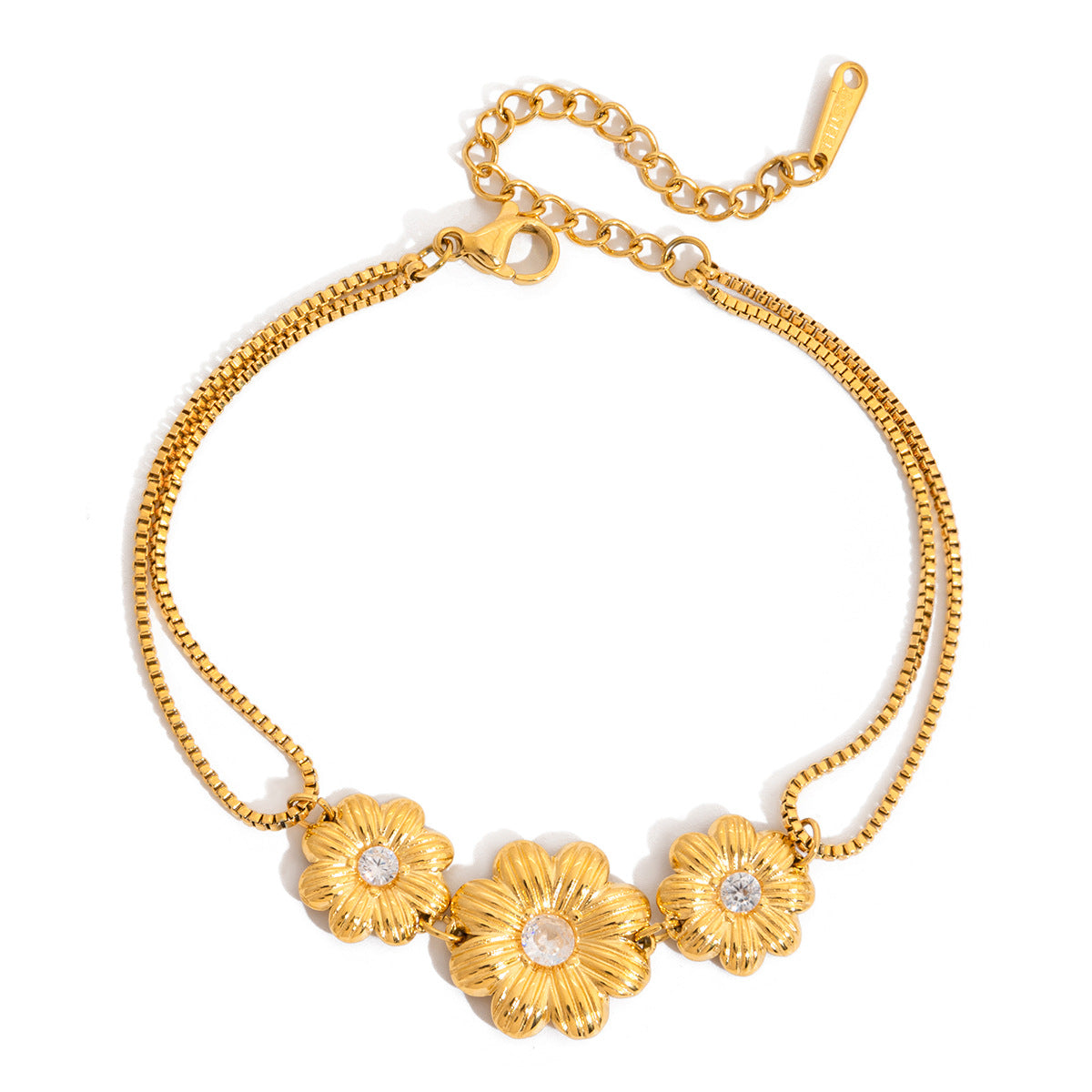 Damen Halskette mit eleganten Blumenanhängern aus hypoallergenem Edelstahl Shop Nory