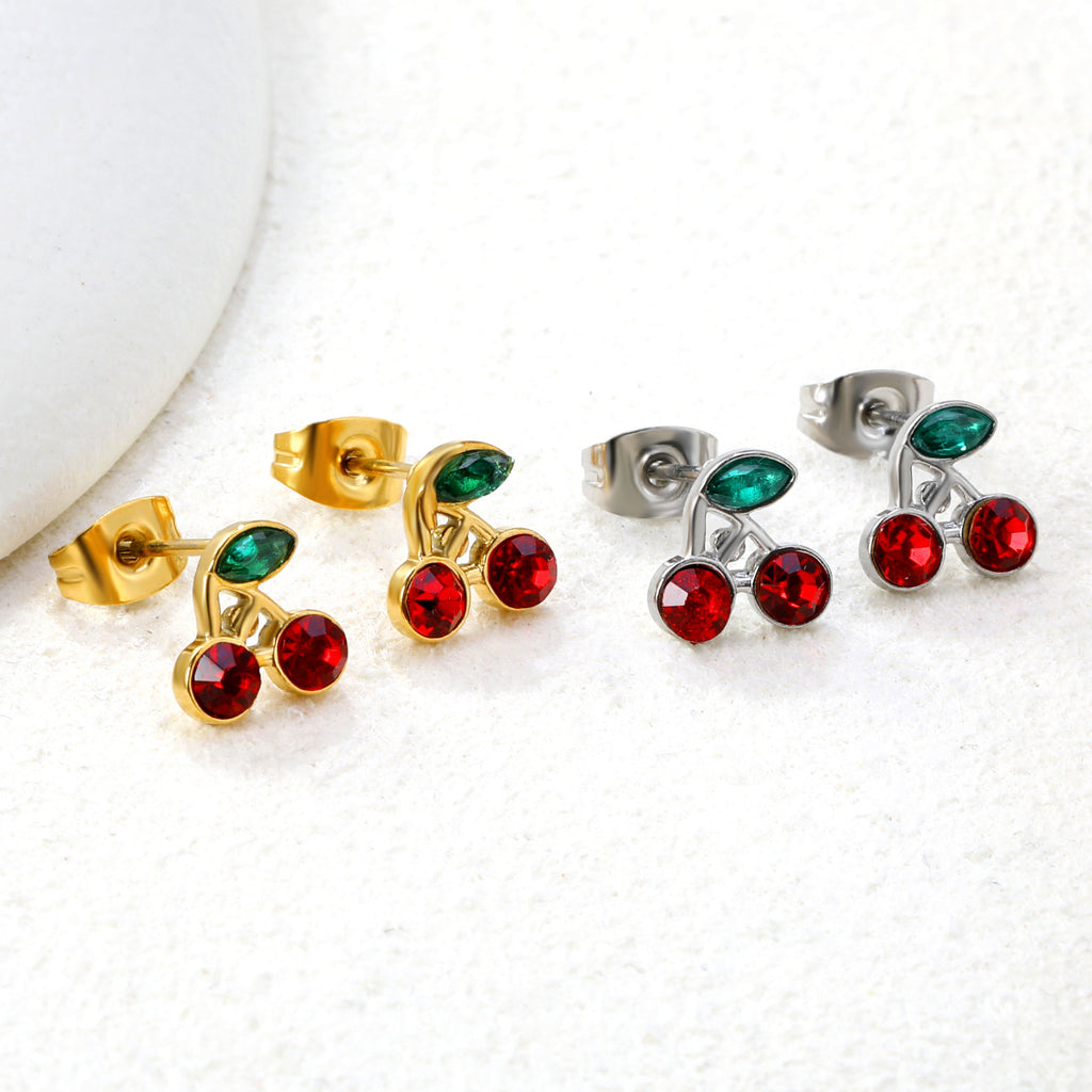 Damen Ohrstecker im verspielten Kirsch-Design Shop Nory