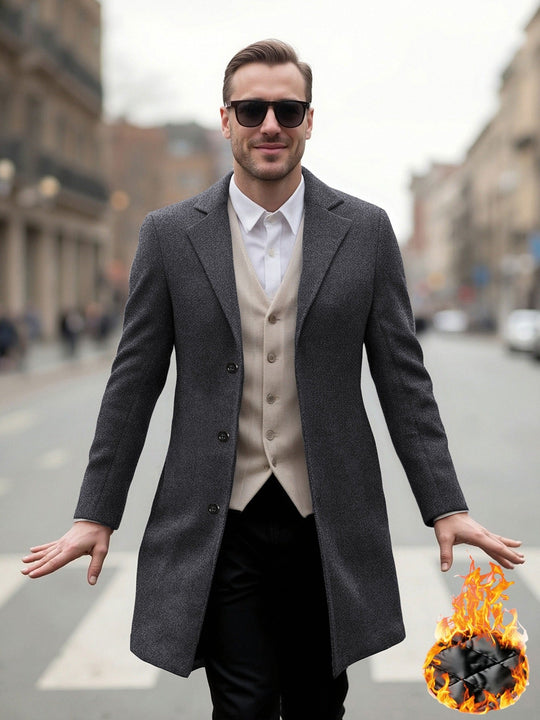 Herren eleganter Langmantel mit modernem Schnitt und optimalem Tragekomfort