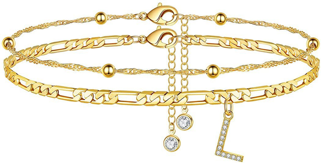 Damen Fußkettchen mit personalisiertem Anhänger und funkelnden Zirkonia-Elementen Shop Nory