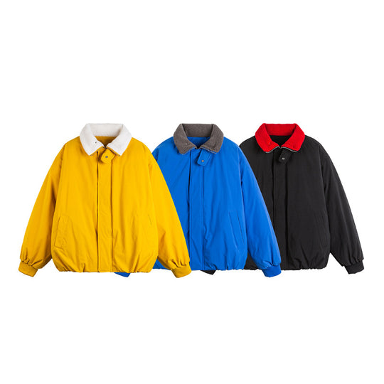 Unisex Kurz geschnittene Boxy‑Bomberjacke mit Teddy‑Umlegekragen und verdeckter Front Shop Nory