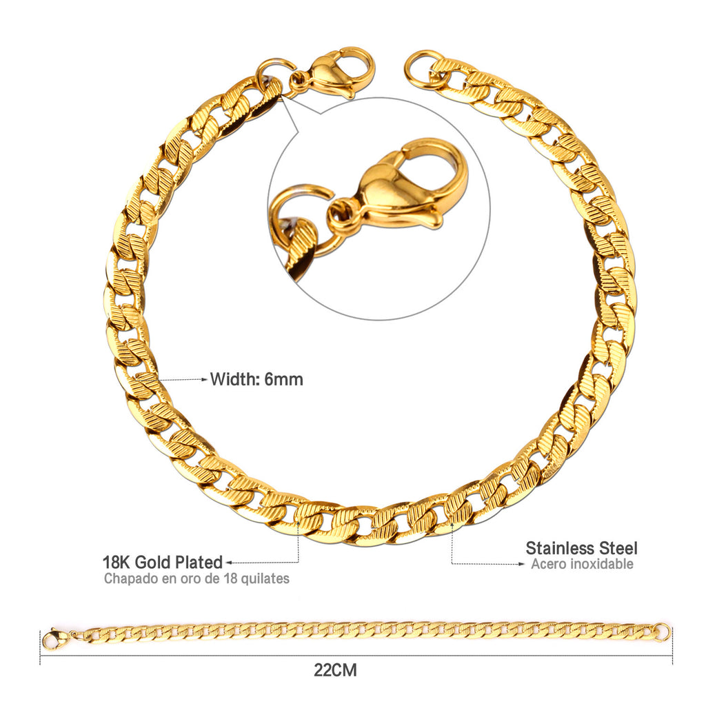 Damen edles Edelstahlarmband mit klassischem Kettenmuster Shop Nory