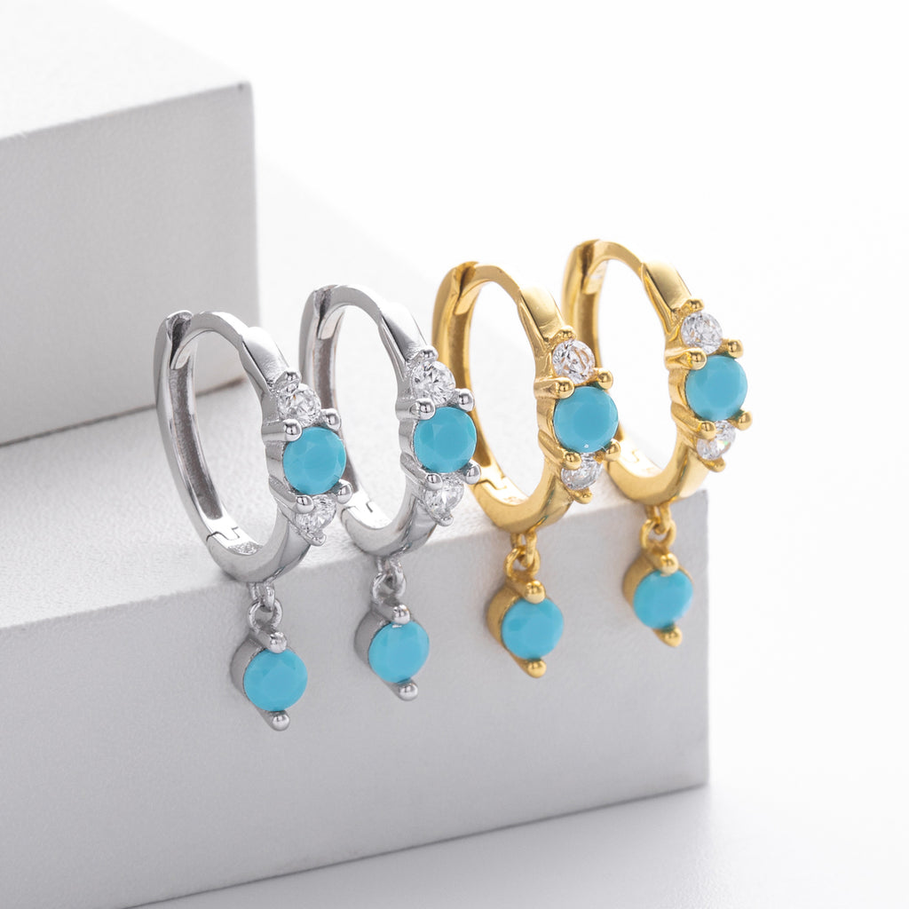 Damen Ohrhänger mit bunten Zirkonsteinen und hochwertigem 925 Sterling Silber Shop Nory