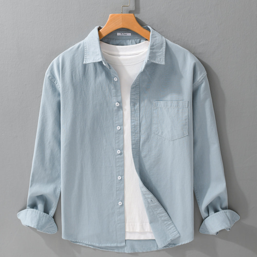 Herren Lässiges Layering-Hemd im Overshirt-Stil mit weichem Baumwollgriff und Brusttasche Shop Nory