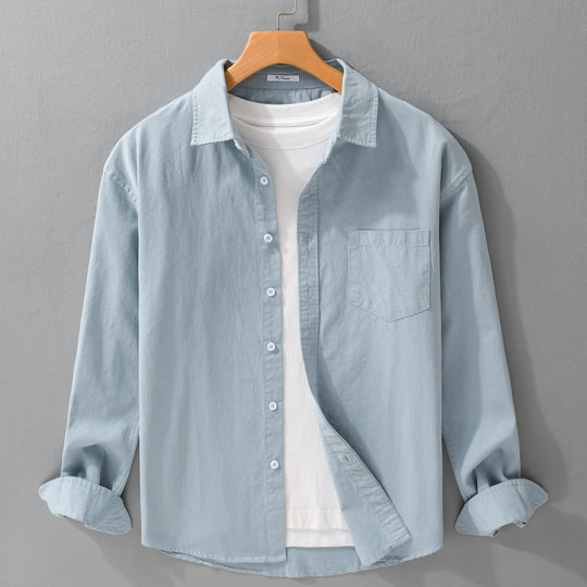 Herren Lässiges Layering-Hemd im Overshirt-Stil mit weichem Baumwollgriff und Brusttasche Shop Nory