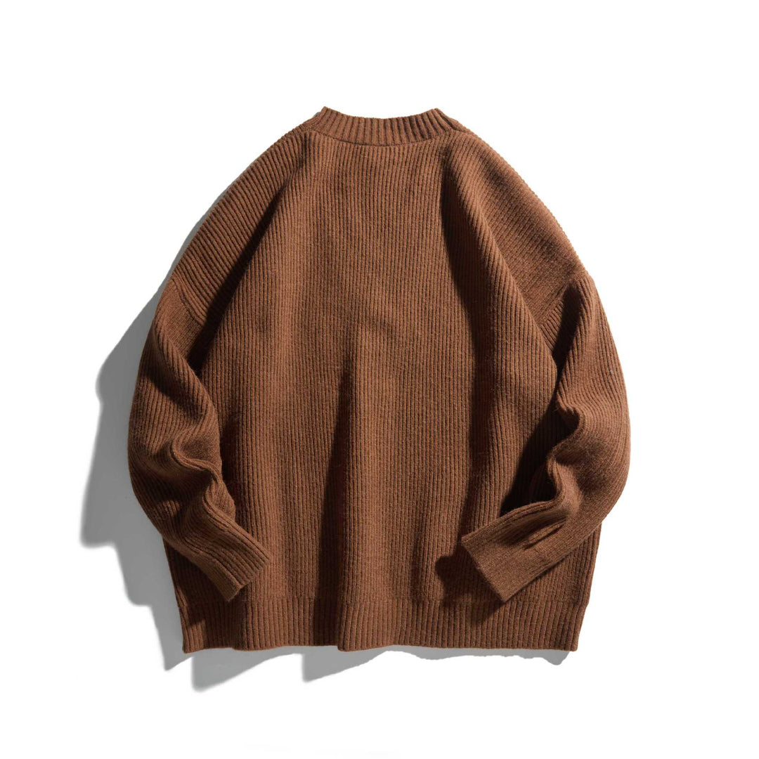 Damen Oversize Rippenstrick-Cardigan mit V‑Ausschnitt und aufgesetzten Taschen Shop Nory