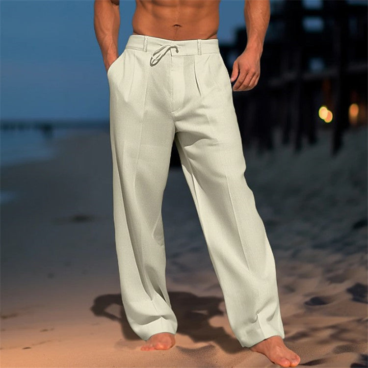 Herren elegante Freizeithose mit legerem Schnitt und verstellbarem Bund