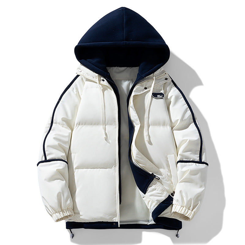 Damen Kurz geschnittene Steppjacke mit kontrastierender Fleece‑Kapuze und Kordelzug Shop Nory