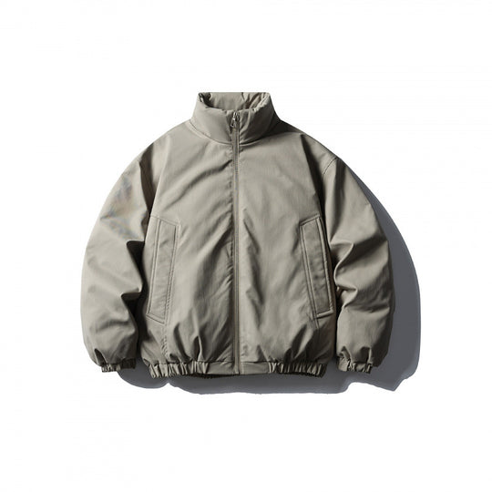 Unisex Boxy-kurz geschnittene wattierte Übergangsjacke mit hohem Stehkragen und elastischem Saum Shop Nory