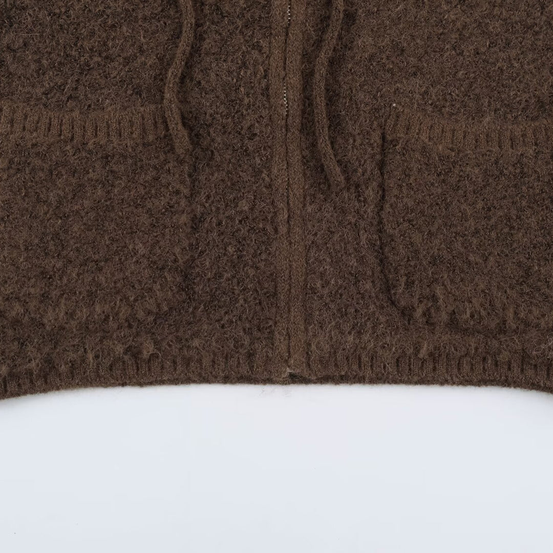 Damen Teddy-Fleece-Weste mit Kapuze, Reißverschluss und aufgesetzten Taschen Shop Nory